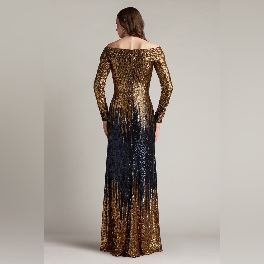 TADASHI SHOJI - VIONNE OFF-SHOULDER SEQUIN GOWN - Picture 3 of 6